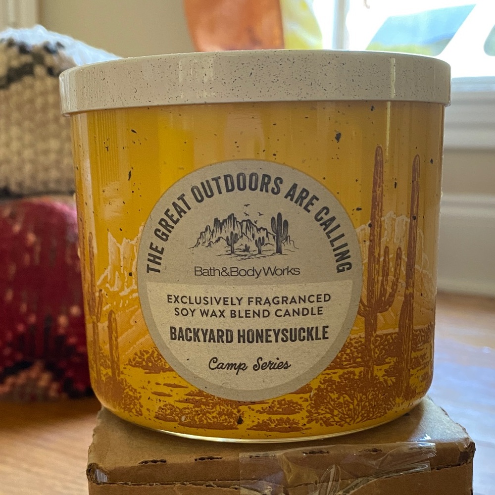 Set of 3 Bath & Body Works Backyard Honeysuckle Candle